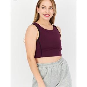 We Wander Logo Sport Bra Women Pullover Dark Purple Size‎ Large